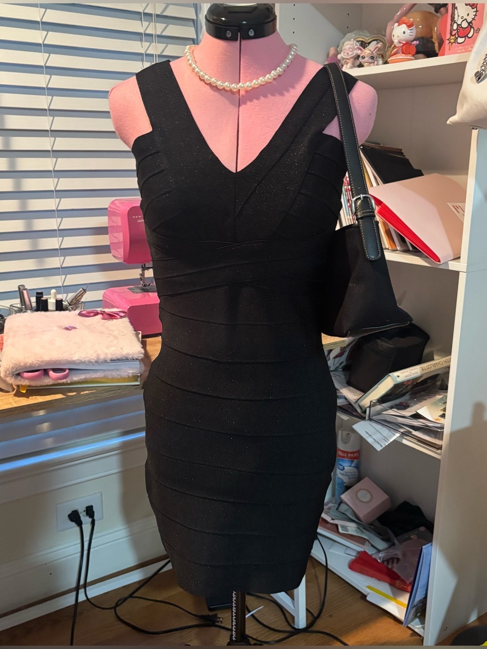 Y2K black bebe bandage dress